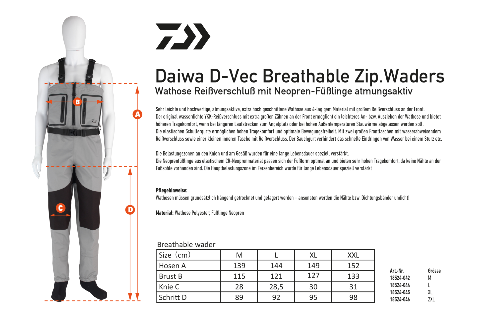 Daiwa D-Vec Breathable Zipped Waders <span>| Wathose</span> Daiwa D-Vec Breathable Zipped Waders <span>| Wathose</span>