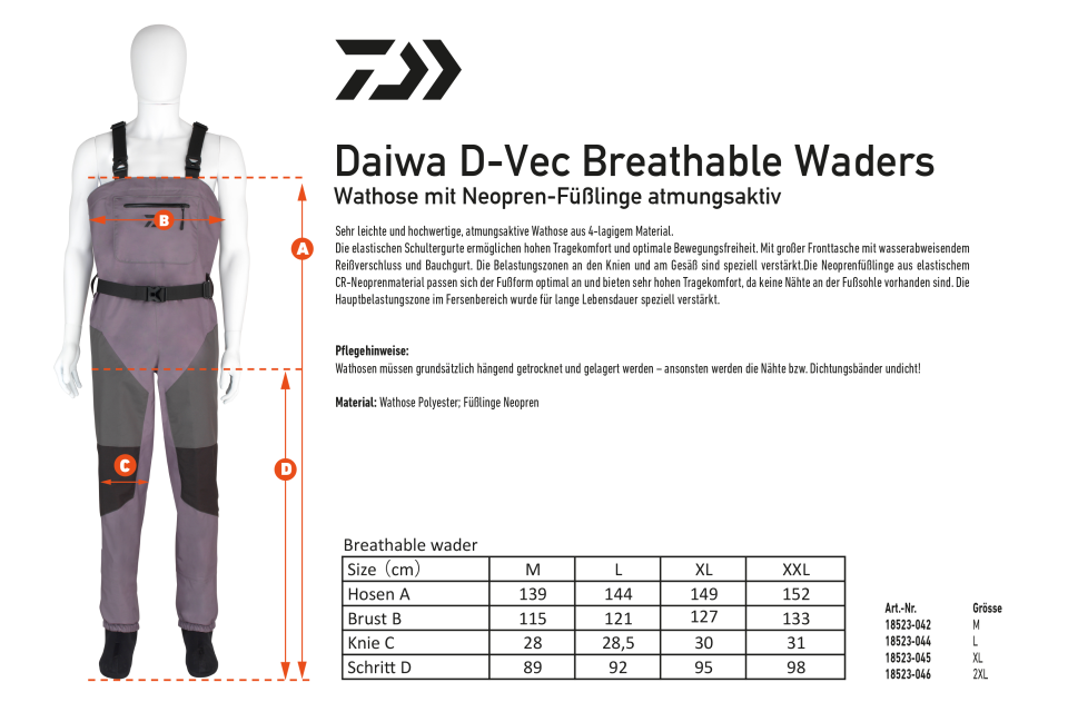 Daiwa D-Vec Breathable Waders <span>| Wathose</span> Daiwa D-Vec Breathable Waders <span>| Wathose</span>