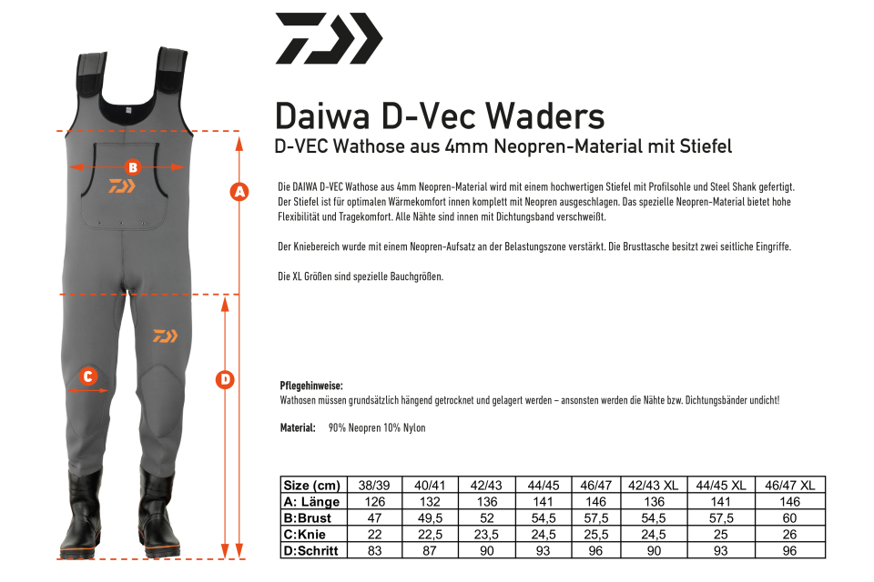 Daiwa D-Vec Waders <span>| Wathose | grey</span>