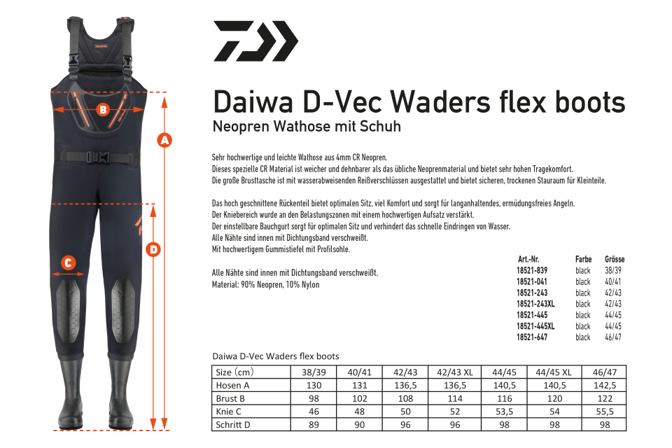 Daiwa D-Vec Waders flex <span>| Wathose | black</span> Daiwa D-Vec Waders flex <span>| Wathose | black</span>
